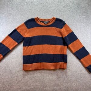 PENDLETON Sellwood Stripe Pullover Women's Size Small Spice Brown/Navy